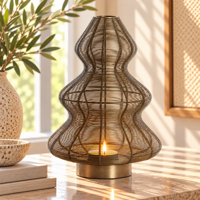 Light en Living Windlicht Ø25x35 cm CHRISTMAS TREE - Antiek Brons