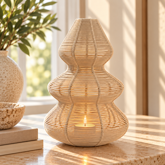 Light en Living Windlicht Christmas Tree Crème Ø25x35 cm