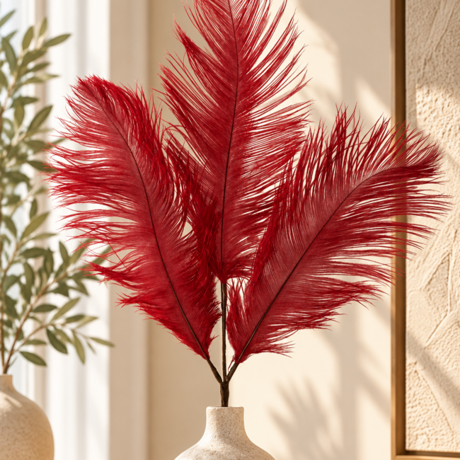 Light en Living Ornament 3 veren 30x59 cm FEATHER  rood