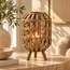 Light en Living Lantaarn HERBA donkerbruin hout - Ø25x39 cm
