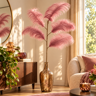 Light en Living Ornament 5 veren 129 cm FEATHER oud  roze