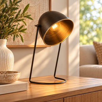 Light en Living Tafellamp Ø21x51 cm PERCY donker brons