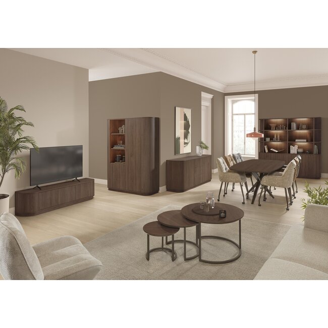 WoonMax Taverne dressoir 3 deurs 197 cm - Brown Oak