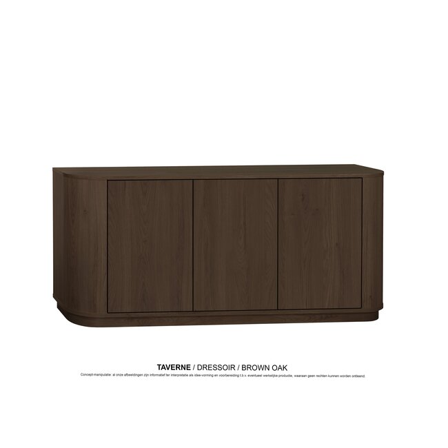 WoonMax Taverne dressoir 3 deurs 197 cm - Brown Oak