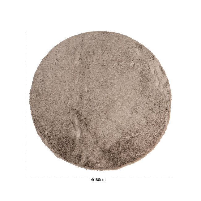 Richmond Interiors  Vloerkleed Saifo furry 160Ø Zand