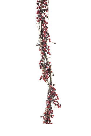 Kunstig hængeplante blandet bær 183 cm rød