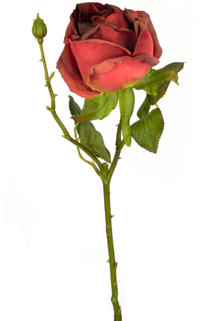 Kunstig rose Deluxe 45 cm rød