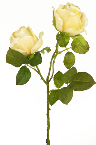 Kunstig rose Deluxe 55 cm hvid/creme