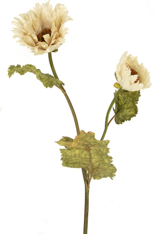 Kunstig blomst Poppy Queen 75 cm creme