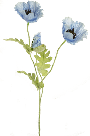 Kunstig blomst Valmue 73 cm blå