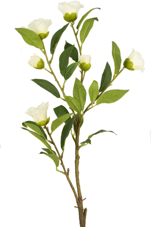 Kunstig blomst Cammellia 80 cm hvid