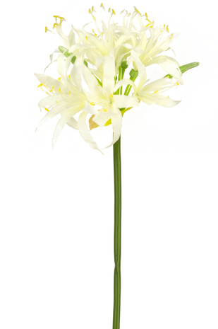 Kunstig blomst Nerine 70 cm hvid