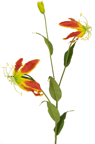 Kunstig blomst Gloriosa 81 cm rød/gul