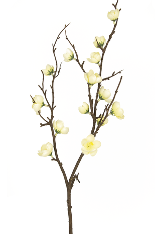 Kunstig gren Prunus 78 cm hvid
