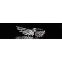 Zilveren ring Angel wing zirkonia