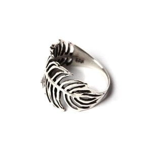 Zilveren BOHO ring Feather