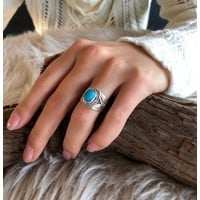 Zilveren ring Turquoise natuursteen