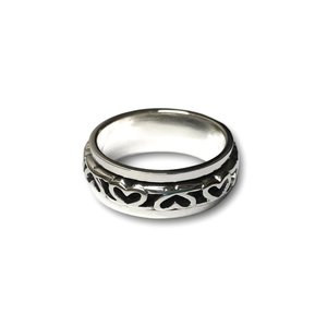 Zilveren ring Spinning HEART