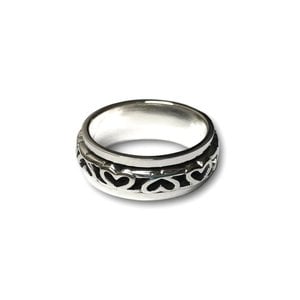 Zilveren ring Spinning HEART