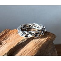 Zilveren ring Vlecht