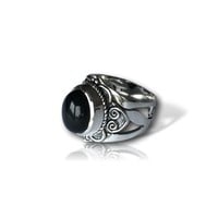 Zilveren ring Black Onyx Penny