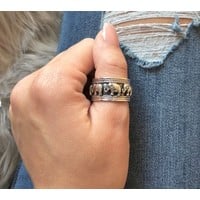 Zilveren ring Elephant
