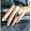 Zilveren Bali style BOHO ring Black Onyx