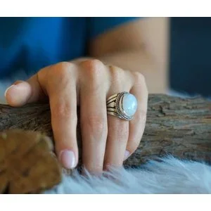 Zilveren ring Moonstone Yori