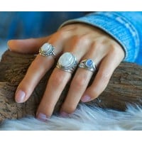 Zilveren ring Moonstone Yori