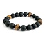 Kralen armband Matte Onyx en Tijgeroog