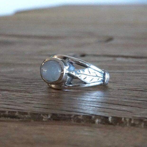 Zilveren ring Leaf Moonstone