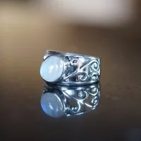 Zilveren ring Paisley Moonstone