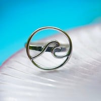 Zilveren ring Wave