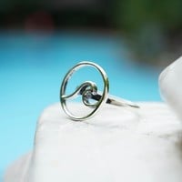 Zilveren ring Wave