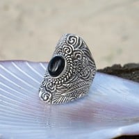 Zilveren ring Bohemian Black Onyx