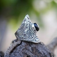 Zilveren ring Bohemian Black Onyx