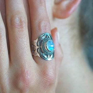 Zilveren ring Moonstone Angelica