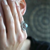 Zilveren ring Moonstone Angelica