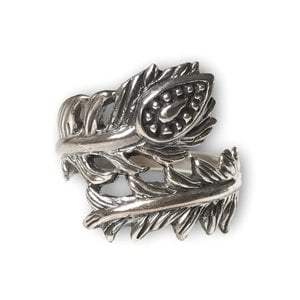 Zilveren ring Lotus feather