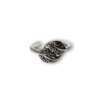 Zilveren ring Leaf Bali style (upper finger)