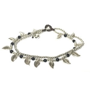 Enkelbandje Leaf (zwart)