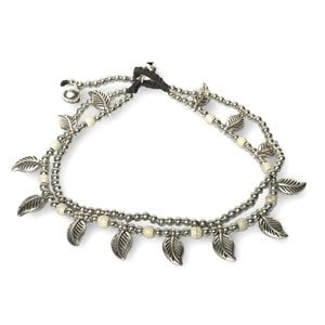 Enkelbandje Leaf (off-white)