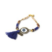 Bedel armbandje Evil Eye blauw