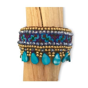 Klemarmband Hippy de Colores turquoise