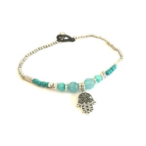 Enkelbandje Turquoise Hamsahand