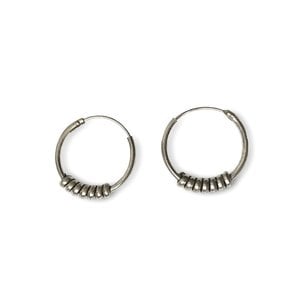 Bali hoops 15 mm zilver