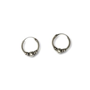 Bali hoops 12 mm zilver