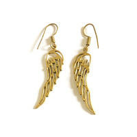 Angel wings oorbellen goudkleurig