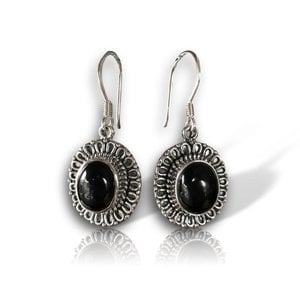 Zilveren Oorbellen Black Onyx Ziry