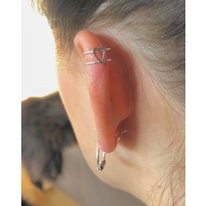 Zilveren Ear cuff Heart